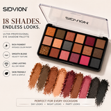SIDVION 18 Color Professional Eyeshadow Palette | Highly Pigmented & Blendable