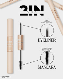 SIDVION 2-in-1 Eyeliner & Mascara | Waterproof, Smudge-Proof, Long-Lasting