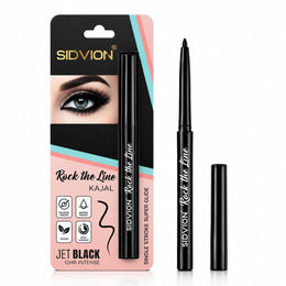 SIDVION Super Stay Kajal Pencil | Deep Black | Waterproof & Smudge Proof