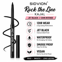 SIDVION Super Stay Kajal Pencil | Deep Black | Waterproof & Smudge Proof